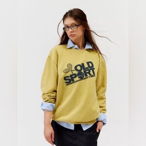 Urban Outfitters Old Sport Puff Paint Pullover Sweatshirt S/M oversized